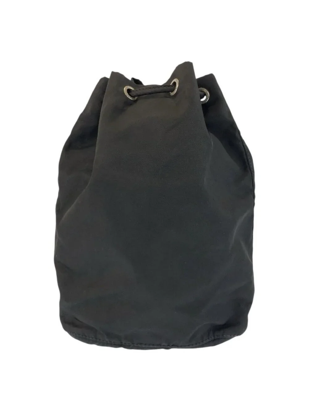 Prada Tessuto Black Silver Nylon Drawstring Pouch
